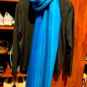 Multi color blue alpaca scarf